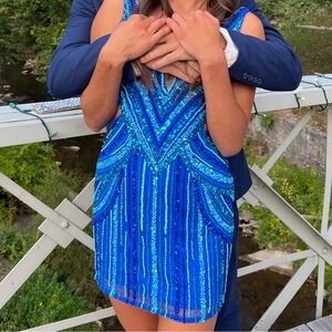 Blue Sequin Dress